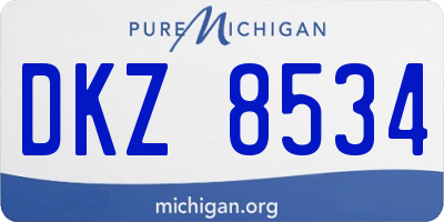 MI license plate DKZ8534