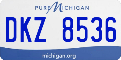 MI license plate DKZ8536