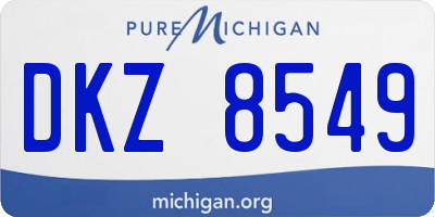 MI license plate DKZ8549