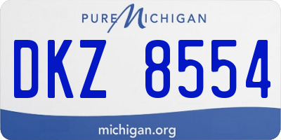 MI license plate DKZ8554