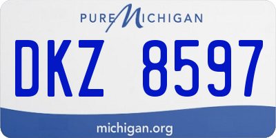 MI license plate DKZ8597