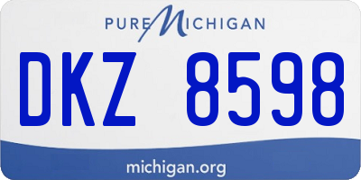 MI license plate DKZ8598