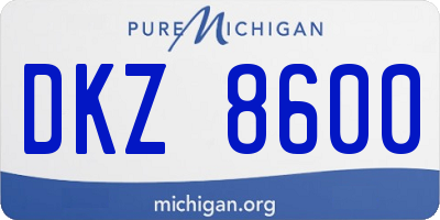 MI license plate DKZ8600