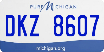 MI license plate DKZ8607