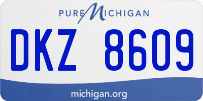 MI license plate DKZ8609