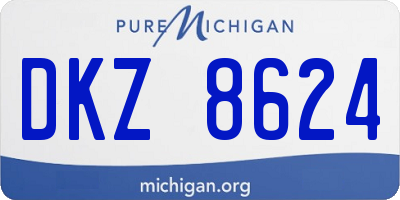 MI license plate DKZ8624