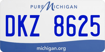 MI license plate DKZ8625