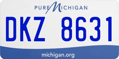 MI license plate DKZ8631
