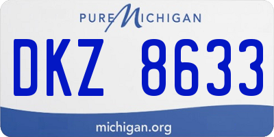 MI license plate DKZ8633