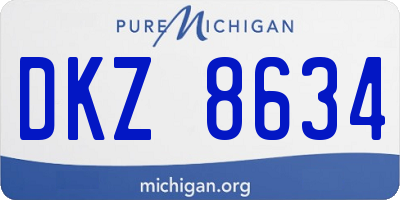 MI license plate DKZ8634