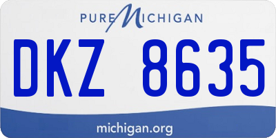 MI license plate DKZ8635