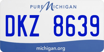 MI license plate DKZ8639