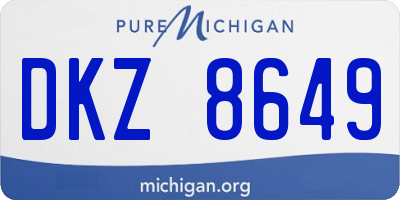 MI license plate DKZ8649