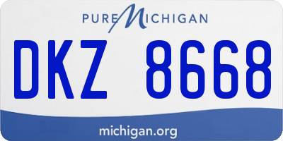 MI license plate DKZ8668