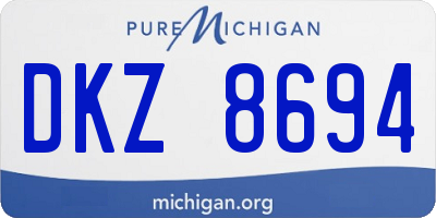 MI license plate DKZ8694