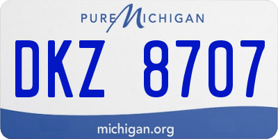MI license plate DKZ8707