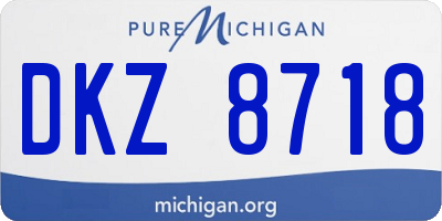 MI license plate DKZ8718