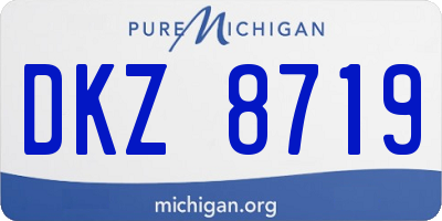 MI license plate DKZ8719