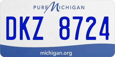 MI license plate DKZ8724