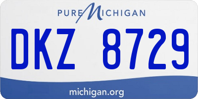MI license plate DKZ8729