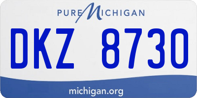 MI license plate DKZ8730