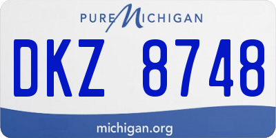 MI license plate DKZ8748
