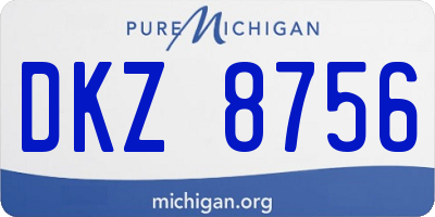 MI license plate DKZ8756