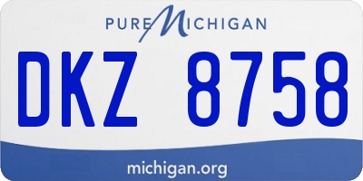 MI license plate DKZ8758