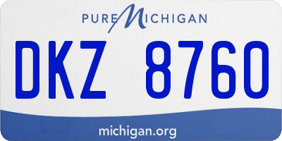 MI license plate DKZ8760