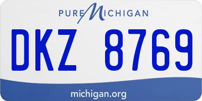 MI license plate DKZ8769