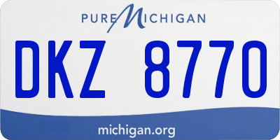 MI license plate DKZ8770