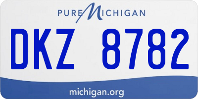 MI license plate DKZ8782