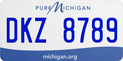 MI license plate DKZ8789