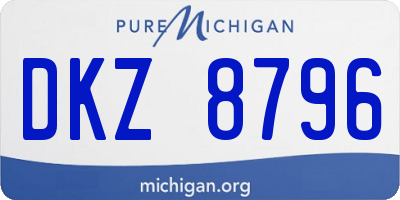 MI license plate DKZ8796