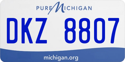 MI license plate DKZ8807