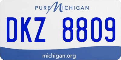 MI license plate DKZ8809