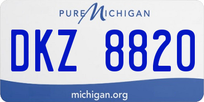 MI license plate DKZ8820