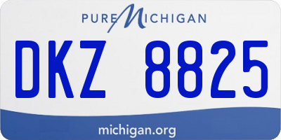 MI license plate DKZ8825