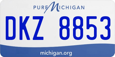 MI license plate DKZ8853