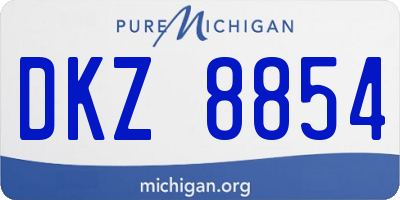 MI license plate DKZ8854