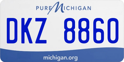 MI license plate DKZ8860