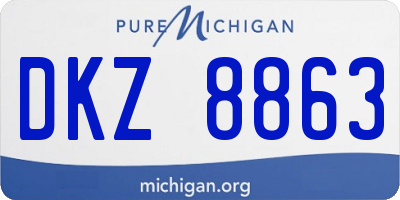 MI license plate DKZ8863