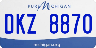 MI license plate DKZ8870
