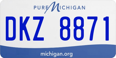 MI license plate DKZ8871