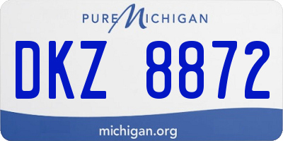 MI license plate DKZ8872