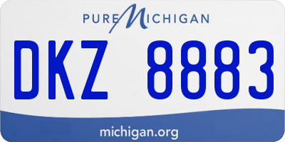 MI license plate DKZ8883