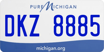 MI license plate DKZ8885