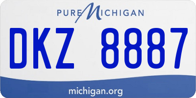 MI license plate DKZ8887