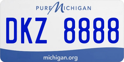 MI license plate DKZ8888