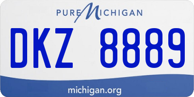 MI license plate DKZ8889